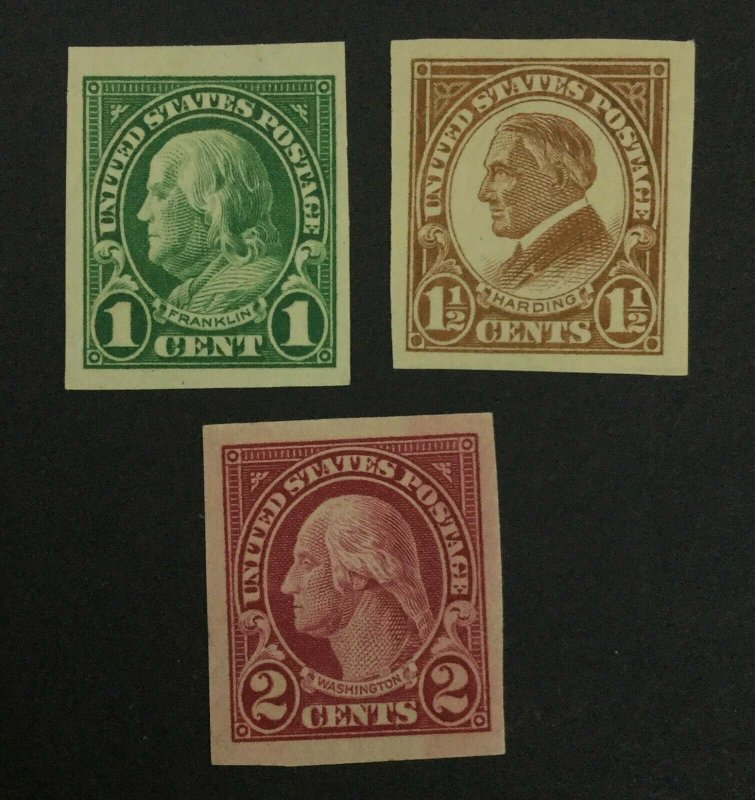 MOMEN: US STAMPS #575-577 MINT OG H LOT #51394