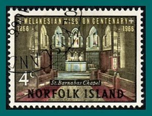 Norfolk Island 1966 Melanesian Mission, 4c used  #97,SG74