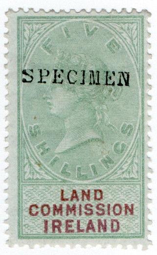 (I.B) QV Revenue : Land Commission Ireland 5/- (specimen)