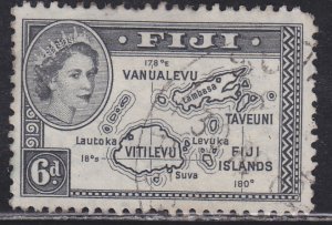 Fiji 154 Map of the Islands 1954