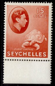 SEYCHELLES GVI SG139ab, 15c brown-red, LH MINT. Cat £10. ORDINARY