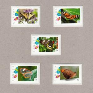 cp. BUTTERFLIES = set 5 Picture Postage stamps Canada 2017 [p17-02bt5]