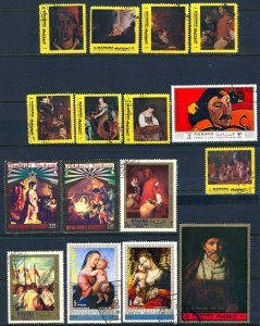 Cinderella's  #10 - Manama & Guinea Art Used CTO Stamps (16)