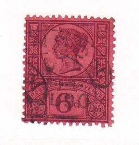 Great Britain Sc 119 1887 6d  violet Victoria stamp used