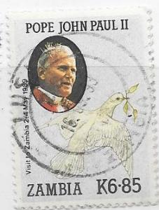 Zambia #471   Pope John Paul II   (U)  CV$4.00