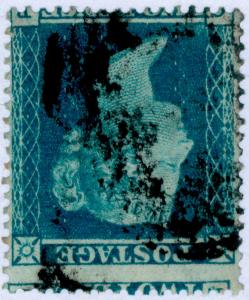 SG20Wi, 2d pale blue PLATE 4, SC16, USED. Cat £325. WMK INV