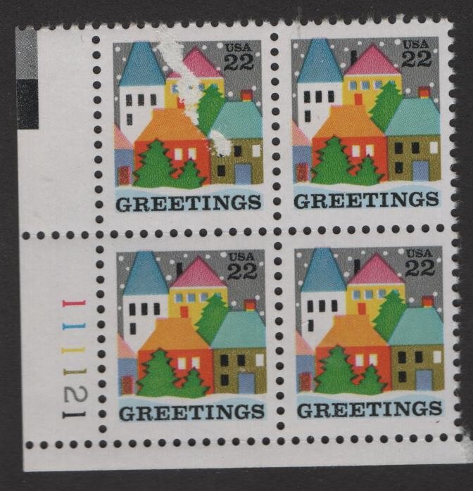 US, 2245, MNH, PLATE BLOCK, 1986, CHRISTMAS ISSUE