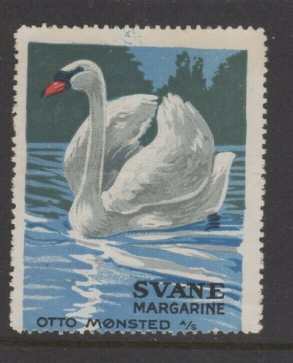 Denmark - Otto Mønsted's Swan Brand Margarine Advertising Stamp - Swan - NG