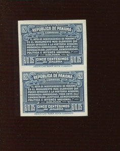 Panama 225 Centenary of Independence India Plate Proof on Card Pair of 2 Stamps