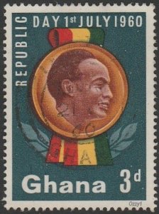 Ghana #78 3d President Nkrumah USED-VF-H.