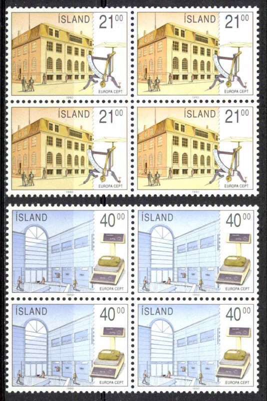 Iceland Sc# 698-699 MNH block/4 1990 Europa