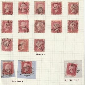 GB COLLECTION OF Q/VICTORIA, KEV11, KGV ISSUES ALL WITH DIFFERENT IRISH CANCELS