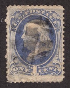 United States Scott #156 USED LC PH rem NG, pencil note well strong color.