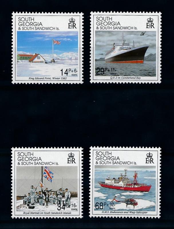 [71797] South Georgia 1992 Liberation Marines Helicopter Ship  MNH