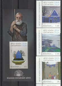 Romania STAMPS 2023 CONTEMPORARY ART STEFAN CALITA MNH POST MS and set