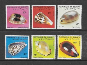 SHELLS - DJIBOUTI #551-6 MNH