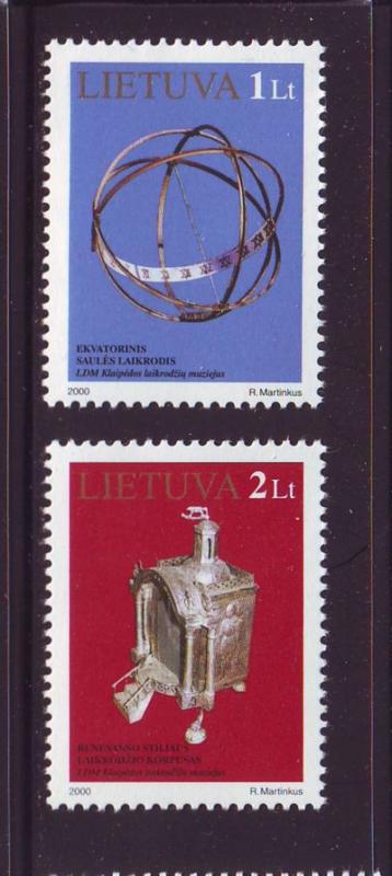 Lithuania Sc 666-7 2000 Clock Museum stamp set mint NH...