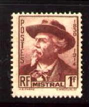 Frederic Mistral, Poet Nobel Prize Winner, France SC#419 MNH