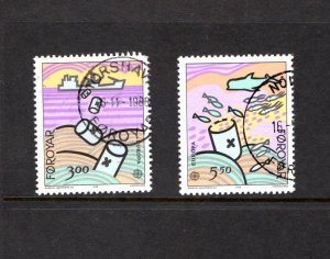 Faroe #143-144,   Postally Used, VF,  Used, CV $3.85... 1960037