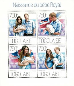 Togo 2013 - Birth of Royal Baby George, Prince William & Kate - Sheet of 4 - MNH