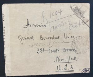 1945 Crete Island Greece Censored Cover To New York Usa