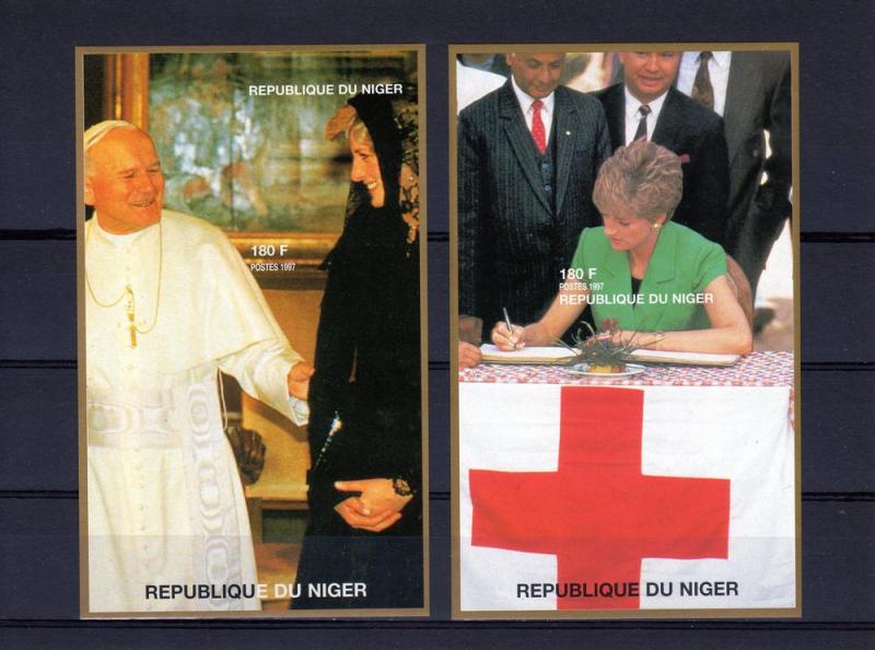 Niger 97 Pope John Paul II-Diana & Friends 10 s/s Imp.mnh.vf