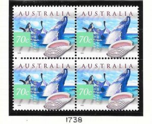 Australia #1738  70c Flora & Fauna block of 4 (MNH) CV $5.60