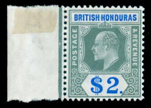 MOMEN: BRITISH HONDURAS SG#91-92 1907 MINT OG *NH* MARGIN COPY