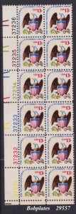 BOBPLATES #1596d Eagle Line 11 perf Lower Left Plate Block MNH CV=$350