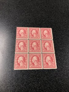 505 Washington Error Block Of 9 5C Error Stamp Is Never Hinged