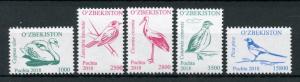 Uzbekistan 2018 MNH Birds Definitives Pt III 5v Set Storks Swans Magpies Stamps