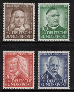 GERMANY 1953 Welfare; Scott B334-37, Michel 173-76; MNH