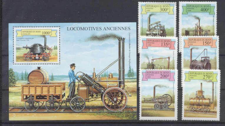 Benin 1159-65 MNH Railway/Locomotives SCV7.75