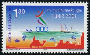 Bosnia & Herzegovina (Muslim) 390 MNH Mediterranean Games, Sports, Sailing