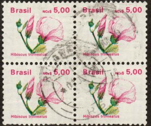 Brazil  #2181  Used  block of 4 CV $2.00