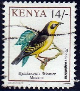 Kenya #606 Reichenow's Weaver Bird, 1993. Used