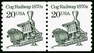Scott 2463   20¢ Cog Railway Coil Pair, MNH VF