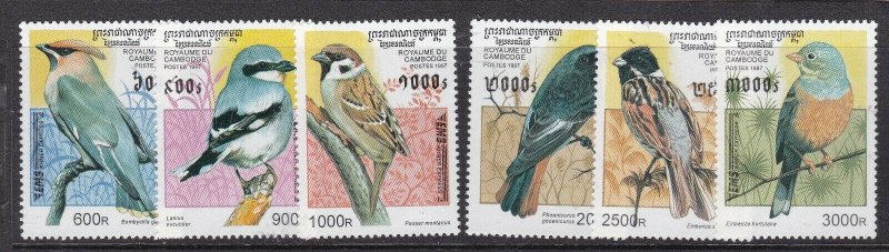 CAMBODIA ^^^^^sc# 1598-1603   MNH SET ( BIRDS)  $$$@ dcc320cambo