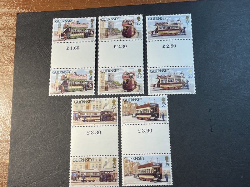 GUERNSEY # 503-507-MINT NEVER/HINGED--COMPLETE SET OF GUTTER PAIRS--1992