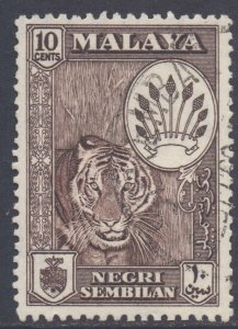 Malaya Negri Sembilan Scott 69 - SG73, 1957 Elizabeth II 10c Brown used