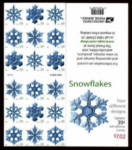 2006 Sc 4116b ATM sheet of 18 SNOWFLAKE matte finish CV $22