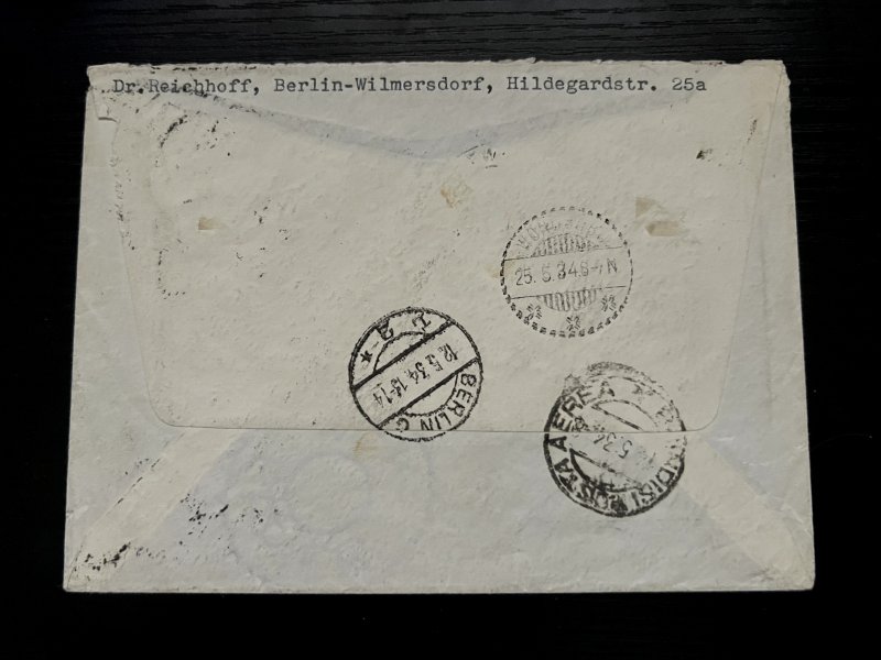 1934 Germany Airmail Cover #C14 Stamp Not Zeppelin Flown to Bedakah Java