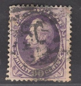 US Stamp #218 90c Purple Perry USED SCV $225.00