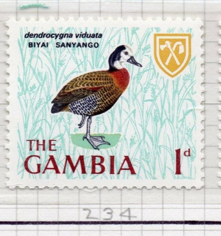 Gambia 1966 Early Issue Fine Mint Hinged 1d. 203904