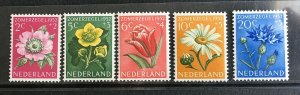 Netherlands, 1952 Semi-Postal Flowers MNH Complete Set Sc# B238-242