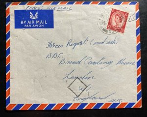 1954 British Field Post Office 746 Hong Kong Airmail Cover To London England