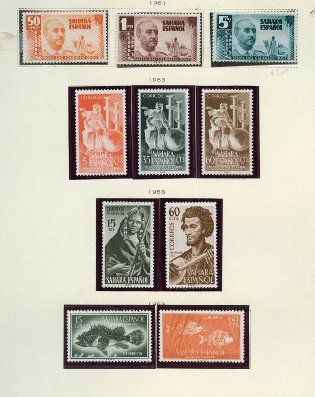 SPANISH  SAHARA SELECTION I MINT HINGED  AND NEVER HINGED STAMPS  