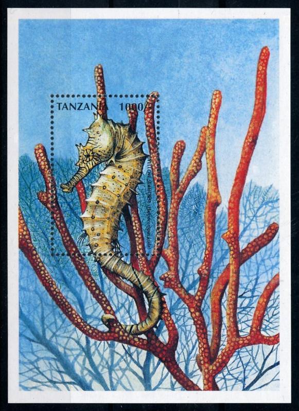 [78243] Tanzania 1998 Marine Life Seahorse Souvenir Sheet MNH