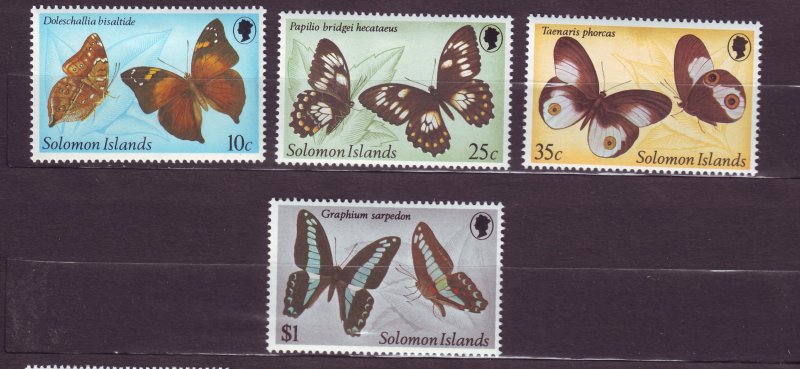 J23746 JLstamps 1981 solomon islands set mlh #461-4 butterflies