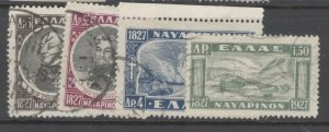 Greece Scott 338-340, 343 used